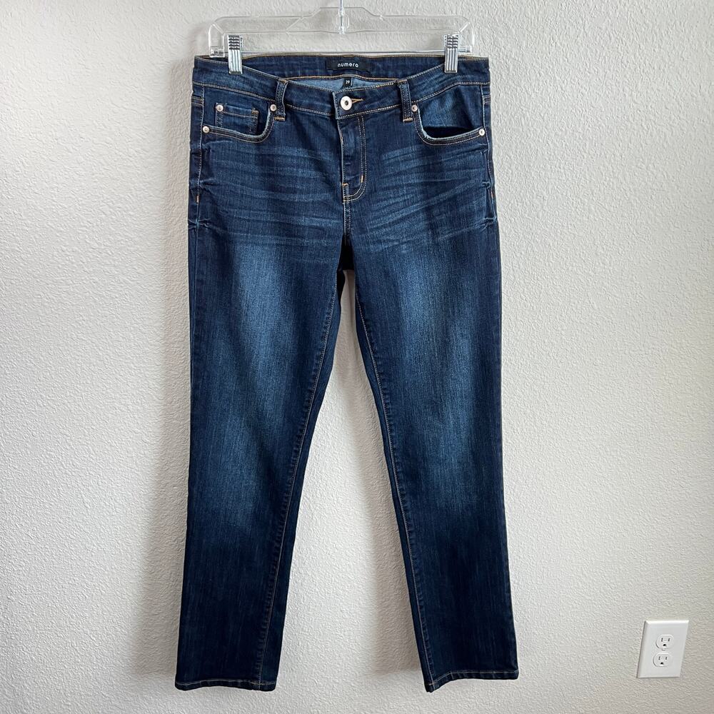 Numero Skinny Leg Jeans Women's 29 Mid Rise Stretch Denim Ankle Dark Wash